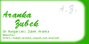 aranka zubek business card